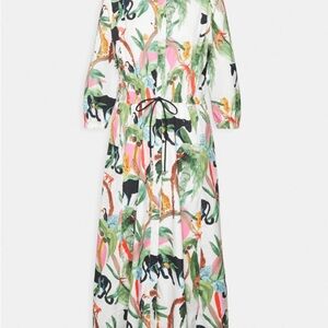 Marc Cain Multicolor Jungle Print Long Sleeve Dress Size 3